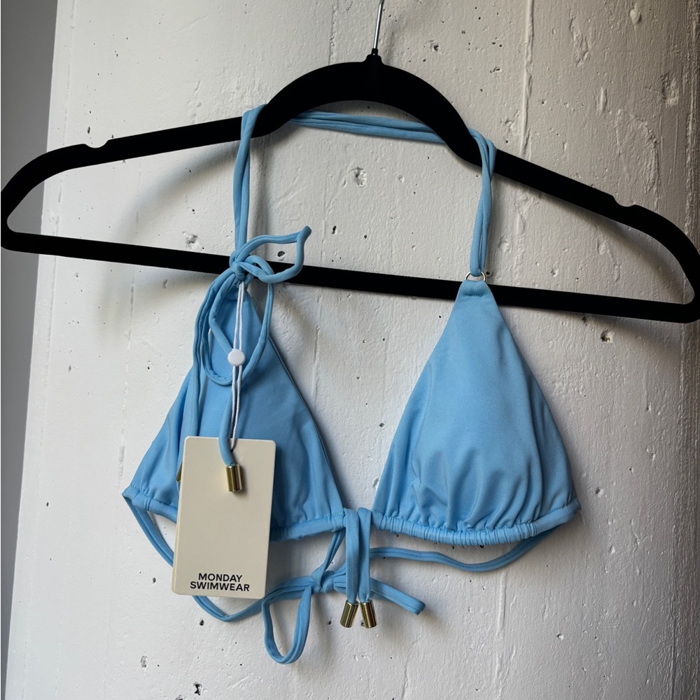 Monday Swimwear Hanalei Light Blue Triangle Bikini Top